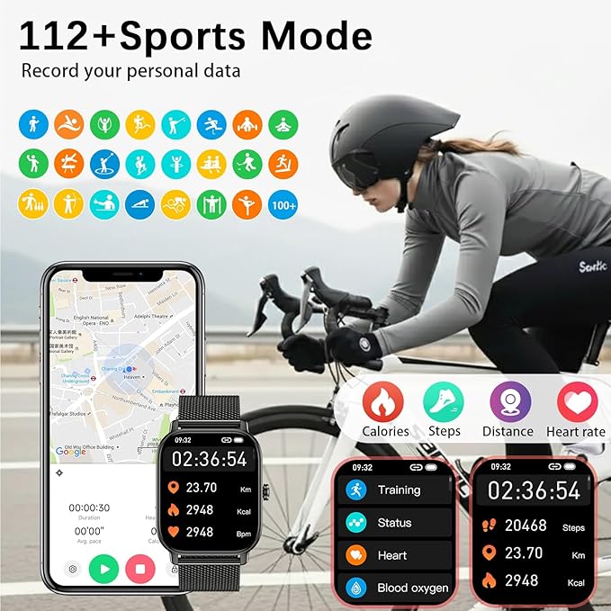 Smart Watch for Women Fitness Tracker: Make Answer Call Waterproof Running Smartwatch Android Phone iPhone Samsung Compatible Digital Mens Watches Pedometer Step Tracker Heart Rate Monitor