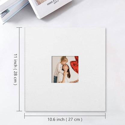 Vienrose Large Photo Album Self Adhesive for 4x6 8x10 Pictures Linen Scrapbook Album DIY 40 Blank Pages with A Metallic Pen