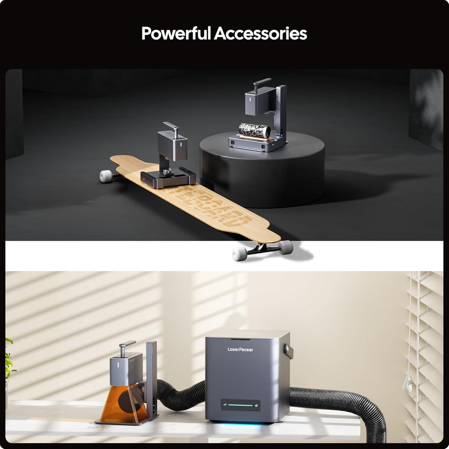 LaserPecker LP2 Handheld Laser Engraver, 1kg Portable Engraving Machine for Wood/Leather/Coated Metal, 36000mm/min Speed & 0.05mm Precision, Multi-Angle Engraving, Basic Set