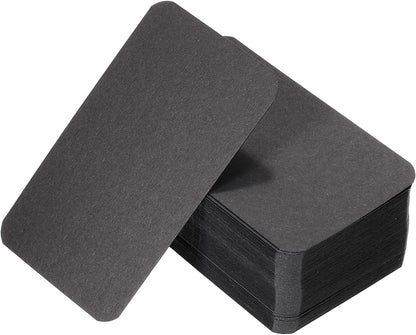 PATIKIL 3.5" x 2" Blank Paper Business Cards, 100 Pack Small Index Flash Cards Words Message Note Card Mini Paper Tags for DIY Gift Craft Scrapbooking, Black