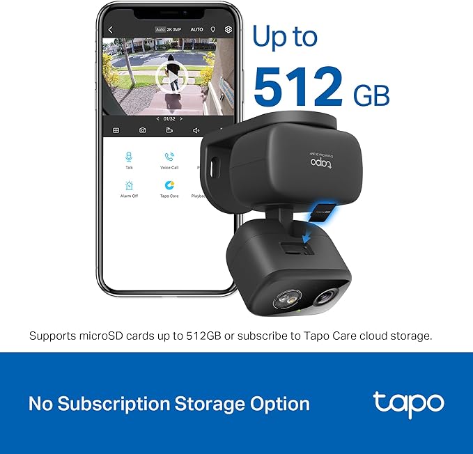 Tapo 2K 3MP Pan/Tilt Indoor/Outdoor Security Camera, Free Person/Baby Cry Detect & Track, 360° View, Night Vision, SD/Cloud Storage, Works w/Alexa & Google Assistant, HybridCam 360, Black (2-Pack)