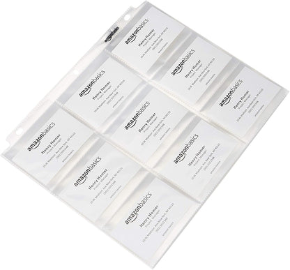 Amazon Basics 9 Sleeve Card Protectors Binder Sheet - 500-Pack, Clear