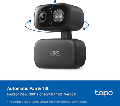 Tapo 2K 3MP Pan/Tilt Indoor/Outdoor Security Camera, Free Person/Baby Cry Detect & Motion Track, 360° View, Color Night Vision, SD/Cloud Storage, Works w/Alexa & Google Assistant, HybridCam 360