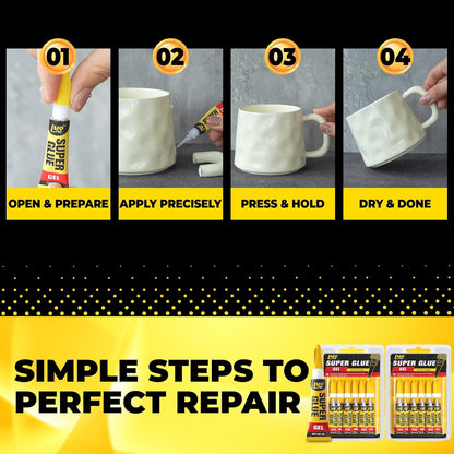 Super Glue Gel Clear, 24×3g All Purpose Strong Bond Single Use Heavy Duty CA Glue, Instant Cyanoacrylate Adhesive Multipack for Plastic Ceramic Glass Jewelry Metal Fletching Wood Porcelain Aquarium