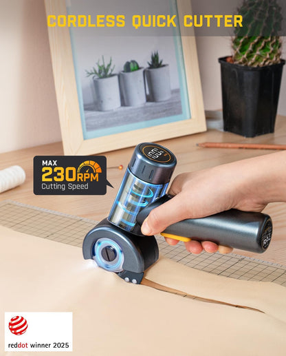 Fanttik C8 Nano Cordless Electric Scissors with LED Display, Rechargeable Cardboard Cutter with 2 Blades, EasySwap Blade Change, LED Light, for Thin Cardboard Carpet Leather - Black