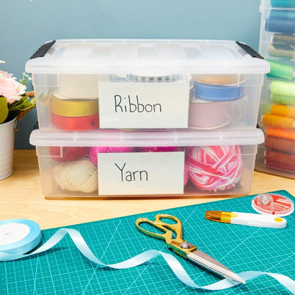 Juvale 100-Pack Clear Index Card Pockets - 3.6 x 5.25 in Plastic Sleeves - Adhesive Label Pockets for Storage Bin & Shelf Labels