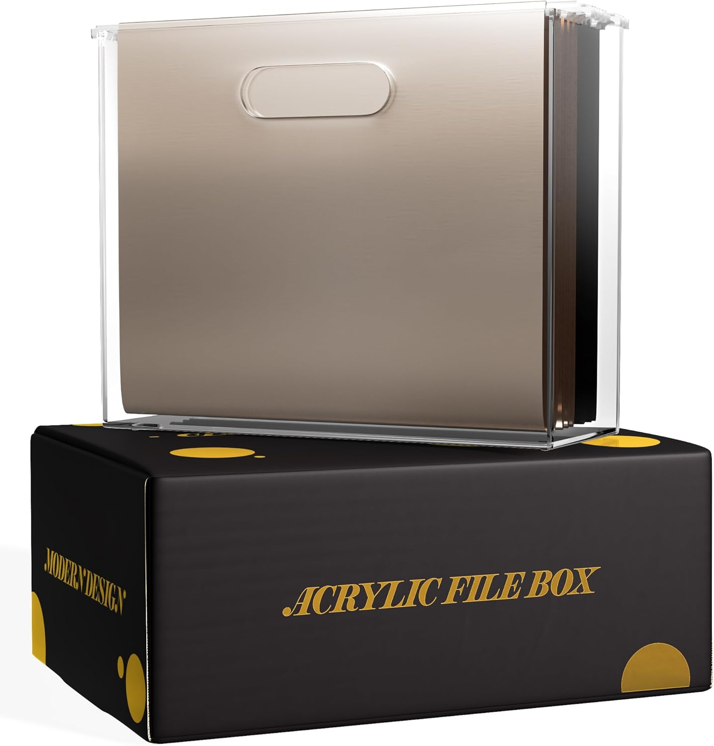 File Organizer for Desk - This Acrylic Storage Box is great for Office Organization - Its Modern Acrylic Magazine Holder makes a Great Gift for Home/Work Space