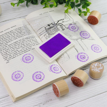 Craft Ink Pad for Rubber Stamps, Paper, Wooden, Fabric, Scrapbooking, Non-Toxic Finger Ink Pads for Kids (Purple)