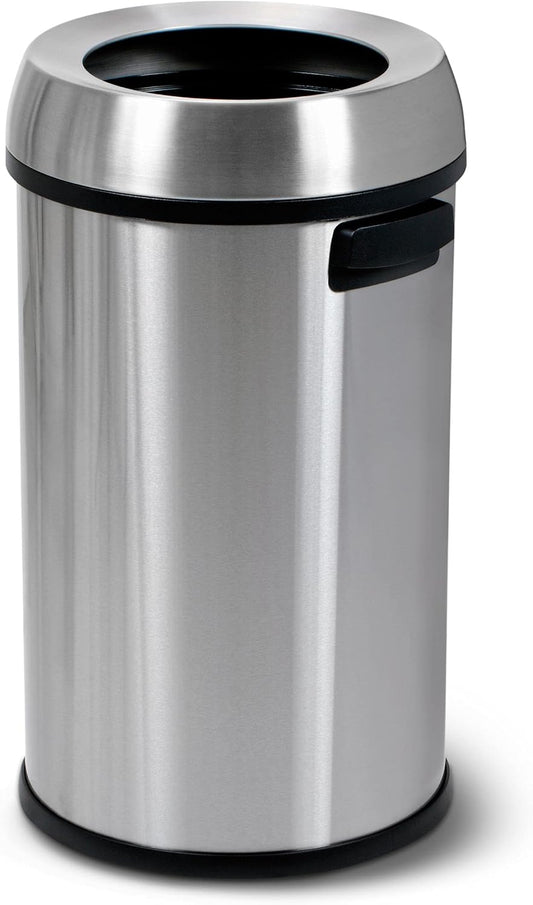 Simpli-Magic 65 Liter Open Top Trash Can, Commercial Grade, Stainless Steel