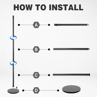 52 Inch Floor Stand for Take a Number System Ticket Dispenser and Sign, Heavy Duty Ticket Dispenser Holder with Round Base Mounting Hardware 4 cm Hole Space for Gag Gift Queue