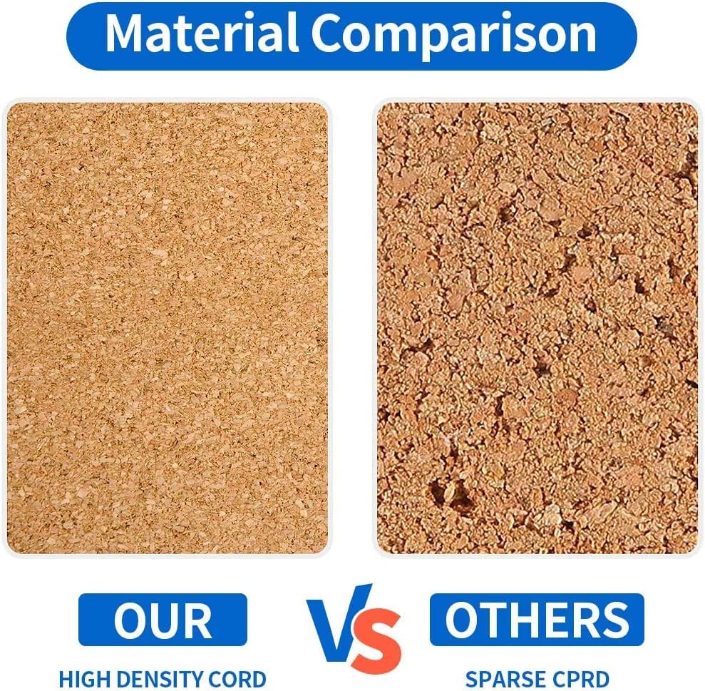 Corksidol Cork Tiles 12"x12" - 1/2" Thick -Bulletin Board-Cork Board- Ultra Strong Self Adhesive Backing for Floor/Wall/DIY-10 Pack