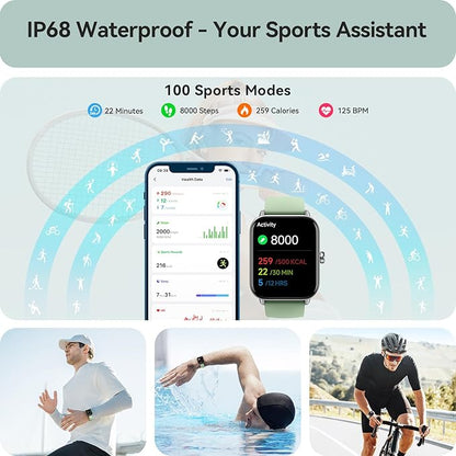 Gydom Smart Watch for Men Women, Alexa Built-in, 1.8" Smartwatch with Heart Rate/SpO2/Sleep Monitor, IP68 Waterproof Fitness Tracker, Bluetooth Call (Answer/Make) for Android iPhone, 101+ Sport Mode