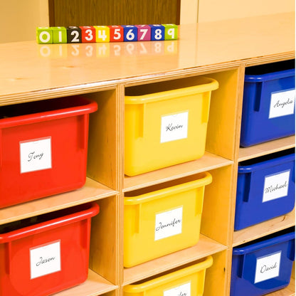 52 Pack Index Card Pockets with Top Open, 4 x 4 Inch Adhesive Label Pockets Clear Plastic Index Card Holder for Organizing, Storage Bins, Library Cards, Notes