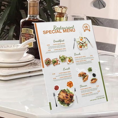 8 Pack Acrylic Sign Holder 8.5 X 11, L Shape Clear Sign Holder, Clear Plastic Sign Holder Picture Photo Frames, Flyer Document Paper Display Stand for Office Desktop