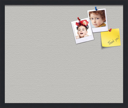 PinPix 24x20 Inch Cork Bulletin Board. This Decorative Framed Pin Board Comes with Light Stone Design and a Satin Black Frame. Ideal for Home Office Decor or Message Board (PinPix-1809)