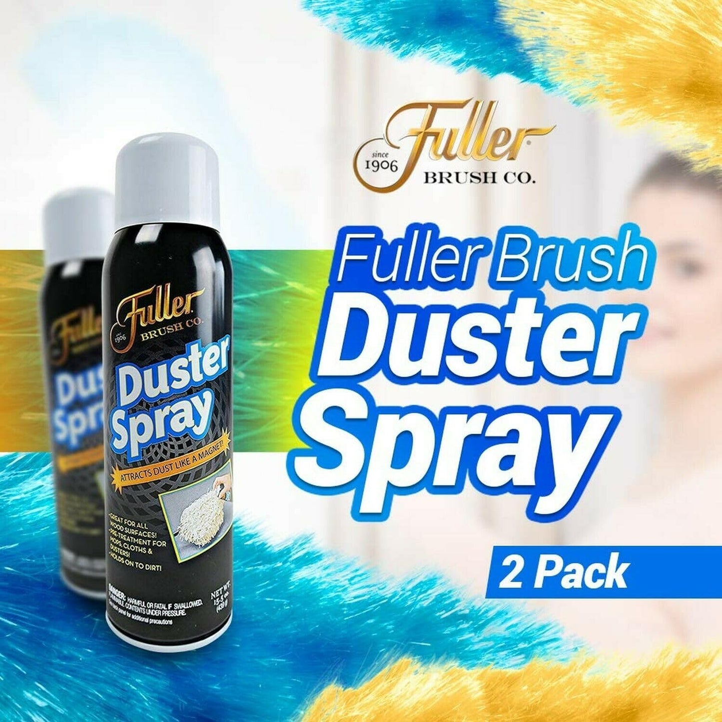 Fuller Brush Duster Sprays with Fuller Brush Dust Grabbing Microfiber Cloths Bundle