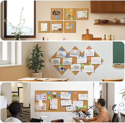 MaxGear Large Cork Board for Wall 60" x 36", 15 Pack Cork Board Tiles with 40 Pushpins & Safe Removable Adhesive Tabs, 12" x 12" Corkboards for Office, School, Home