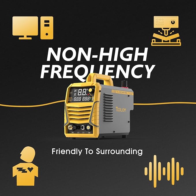 TOOLIOM 50A Non High Frequency Plasma Cutter 110/220V Dual Voltage 2T/4T Cutting Machine 5/8" Max Cut with Large Digital Display
