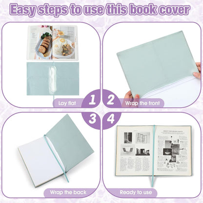 PerKoop 12 Pcs Jumbo Book Covers Stretchable Fabric School Book Protector Reusable Washable Cover Protector for Most Hardcover Textbooks (Vintage Color,9 x 11 Inch)