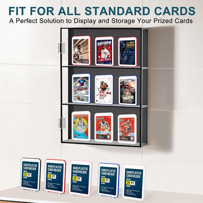 GEAoffice 30ct Colorful Card Protector Sleeved Card Holders for Trading Cards, 35pt UV Protection Baseball Card Holder for Game, Sports, Standard Cards