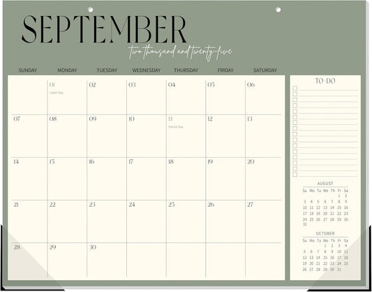 Guasslee Desk Calendar 2025-2026, Desk Top Calendar 2026, 19-Month School Year Desk/Wall Calendar, Sep. 2025-Mar. 2027, 14" X 11" Monthly Planner With Thick Paper For Office Home School Organizing