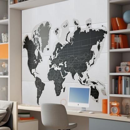 AKTOP White Cork Bulletin Board 24"x36", 6 Pack Removable Felt Cork Board Tiles for Wall, Large 2 x 3 Bulletin Board Notice Pin Board for Office, School & Home, 24 Safe Adhesive Tabs, 20 Push Pins