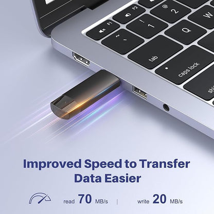 128GB USB C Flash Drive Dual USB 3.0 Flash Drive Type C + USB A Portable Type-C Flash Drive 2-in-1 USB-C Thumb Drive for Smartphone Tablet Computer Mac iPhone 15 Black