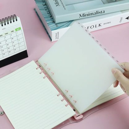 A5 Plastic Binder Dividers with Monthly Tabs 6 Holes Durable Card Dividers for Journals, Binders, Notebooks, Planners, 5.7x8.3 inch(Clear Frosted)