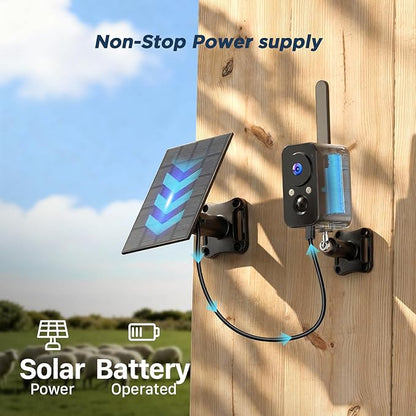 4G SIM Cellular Security Cameras Wireless Outdoor/Indoor with Solar Panel: No WiFi Battery Operated Camera for Home Security with 2-Way Audio - Color Night Vision House CCTV Cam