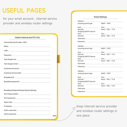 Password Book with Alphabetical Tabs – Hardcover Internet Address & Password Organizer – Password Keeper Notebook for Computer & Website – 5.2 x 7.6" Log-in Password Journal w/Thick Paper (Yellow)