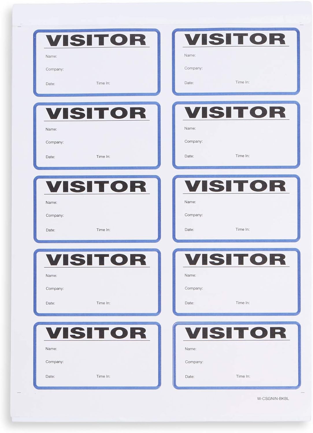 Blue Summit Supplies Visitor Badge Log Book with Duplicate Record, 250 Stickers per Pack, School Visitor Stickers, Guest Badge Book, Visitor Log Book