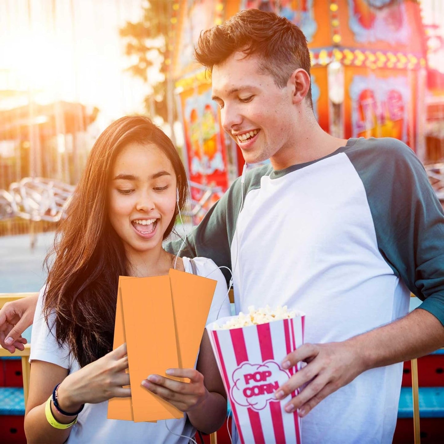 Kosiz 2000 Sheets Raffle Ticket 25 Bid Chinese Auction Tickets Tricky Tray Basket Raffle Sheets for Back to School Class Rewards Carnival Door Prizes Events(Orange)