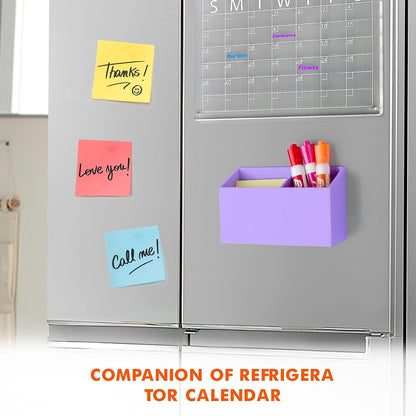 BEYGORM Magnetic Dry Erase Marker Holder for Whiteboard,Non-slip Acrylic Magnet Pen Holder for Fridge Refrigerator,Locker Organizer for Work,Locker Accessories,Pencil Cup for Desk(Purple)