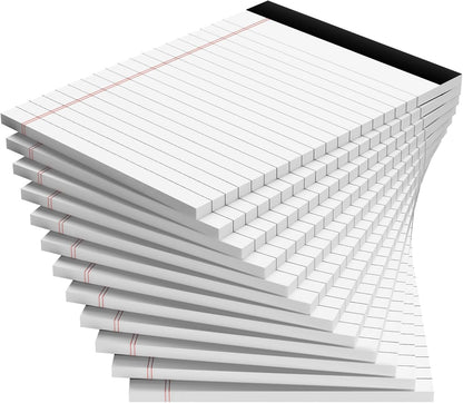 12 Pack Note Pads 4x6 Inch, White Mini Legal Pads, Small Writing Pads, Notepads of College Ruled Paper, Lined Paper Pads, Scratch Pads Mini Notepad for Grocery List, To-Do List, 30 Sheet/Notepad