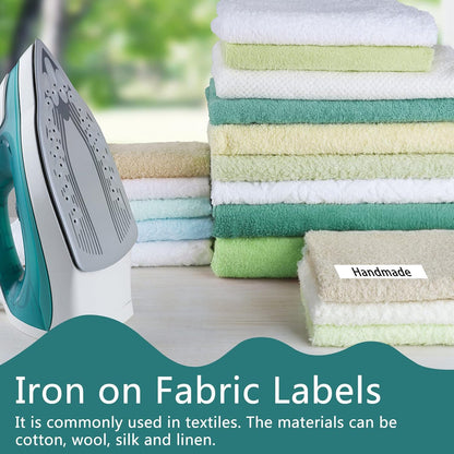 4PK Iron-on Fabric Labels Compatible for Dymo LetraTag Refill 18771 Black on White for Clothing Tape for Letra Tag Label Maker 200B LT-100H LT-110T, 12mm x 4m