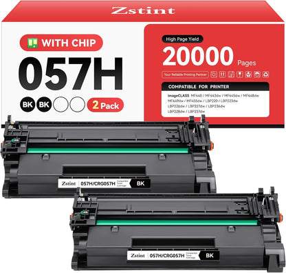 057H 057 Toner Cartridge Black 2-Pack with chip High Yield Replacement for Canon 057 CRG-057 057H Compatible for Canon ImageCLASS MF445dw MF448dw LBP226dw LBP227dw LBP228dw MF449dw MF445 Laser Printer