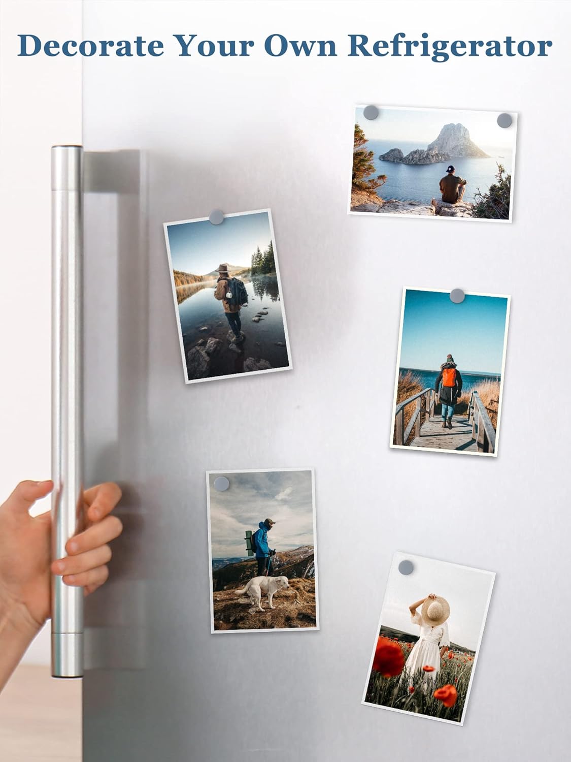 SMARTAKE 45 Pcs Refrigerator Magnets, Small Round Fridge Magnets, Multi-Use Premium Neodymium Office Magnets for Fridge, Whiteboard, Billboard in Home, Kitchen, Office and School (Grey)