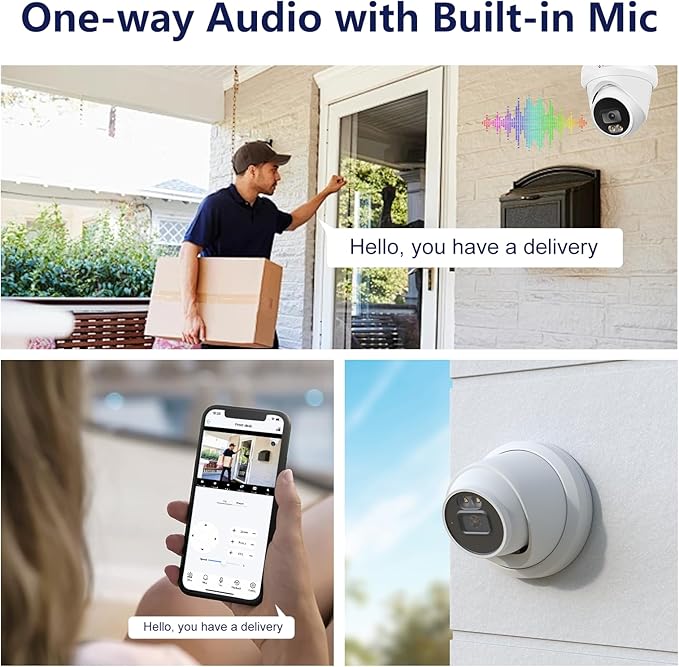 Anpviz 5MP PoE IP Turret Camera,Smart Color Night Vision 100ft, 512GB SD Slot,Human & Vehicle Detection,Built-in Mic,Security IP Camera Outdoor Indoor for Business, IP66, NDAA Compliant (U Series)