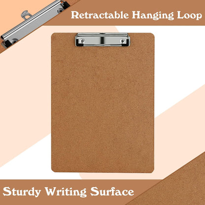 Clipboards, PANDRI 6 Pack Hardboard Office Clipboards, Low Profile Clip, Clip Boards 8.5x11 Standard Letter Size, Classroom Supplies, ECO Friendly