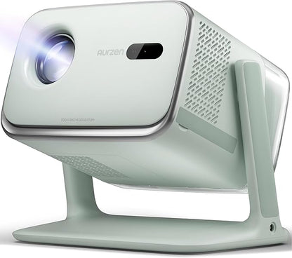 Aurzen BOOM mini Google TV Movie Projector with WiFi and Bluetooth, Voice Control, Family Mode, 20W Dolby Audio, Real-Time Focus, 4K Supported Smart Portable Home Theater Projector Outdoor, Green