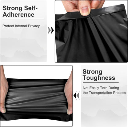 120-Piece Black Poly Mailers - 6x9 Inch Shipping Envelopes with Self-Adhesive Seal, Waterproof, and Tear-Proof Postal Bags