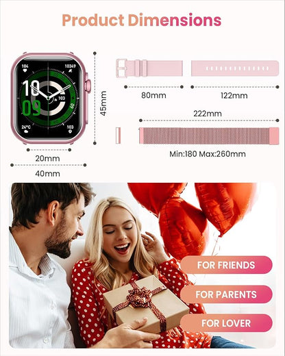 RUXINGX Smart Watch for Women Men Fitness: Sleep Tracking, Bluetooth Calls, 120+ Sports Modes, IP68, 2 Bands 30-Day Battery Life