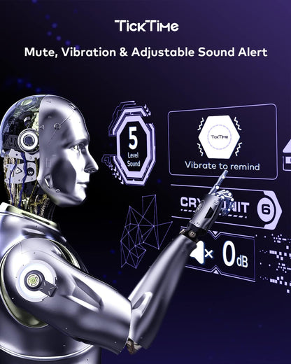 Ticktime Pomodoro Timer Cube, Hexagon Productivity Timer, Pause & Resume, Silent, Vibrate & Adjustable Sound Alert, for ADHD, Task, Work, Study, 5/15/25/30/45/60min & Custom Countdown, Purple