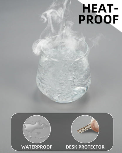 Non-Slip Desk Pad,Mouse Pad,Waterproof PVC Leather Desk Table Protector,Non-Slip PU Leather Desk Blotter, Easy Clean Laptop Desk Writing Mat for Office Work/Home/Decor(Light Grey, 24" x 13.7")