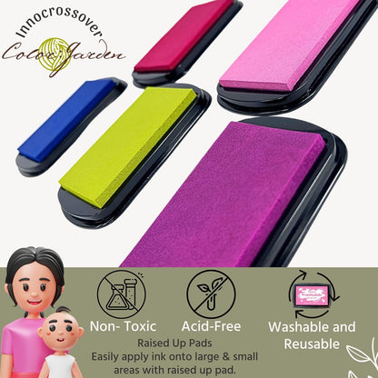 Washable Ink Pad, Stamps for Kids, Kids Crafts, Paw Print Kit, Baby Footprint Kit, Stamp Pads on Scrapbooking, Fingerprint Ink Pad, Easy to Wash Off Skin| Large | Safe Non-Toxic (Fuchsia)