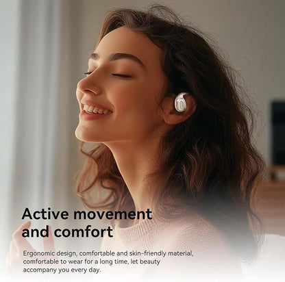 SANSUI Open Ear Headphones,Wireless Earbuds with Ergonomic Earhook,Bluetooth Headphones 5.4 with Noise Cancelling Mic,56H Playtime,IP55 Waterproof Ear Buds for Cycling,Running,Workout(Black)