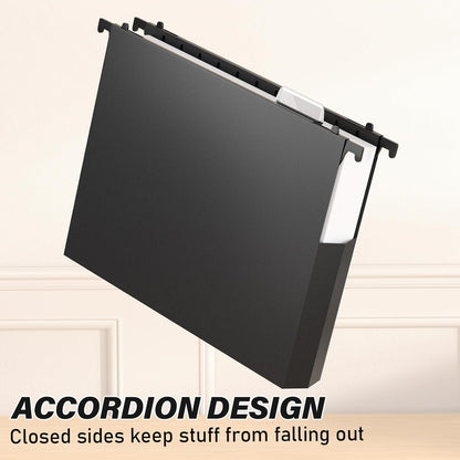 Plastic Hanging File Folders Letter Size,Heavy Duty 2" Expandable File Folder with Tabs,6 Pack Reinforced Expanding Hang Folder,File Cabinet Folders,Extra Capacity,Hanging Organizer for Home Office