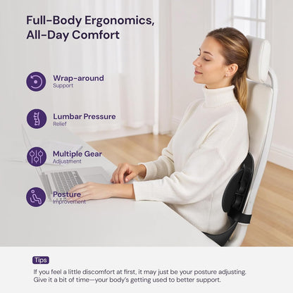3D Lumbar Support Seat Cushion – Patented Spine Alignment Ergonomic Posture Corrector, Breathable Mesh & EVA Foam, Portable for Home, Office, Meditation, Gaming, Outdoor 16.5" W × 15.7" D