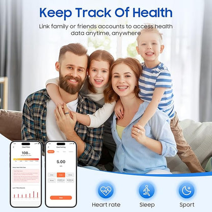 Smart Health Ring, Featuring Stress and Sleep Monitoring Functions, Compatible with iOS and Android, Waterproof Fitness Tracker for Women & Men, No Subscription Fee. (Brushed Silver, 7)