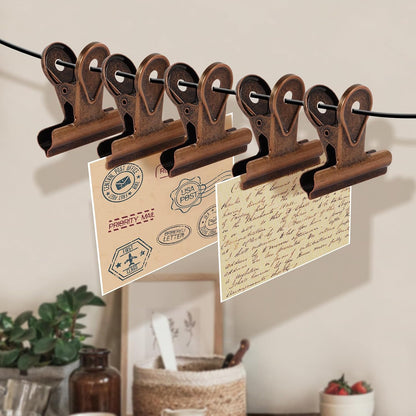 SIAMESE Bulldog Clips, 4 Pcs Binder Clips for Office & Kitchen, Multi-Purpose Binder and Food Bag Clamps for Sealing, Storage, Hanging (Red Bronze)